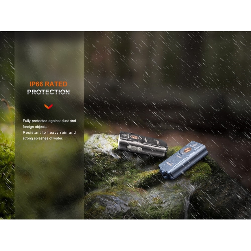 Fenix E03RV20BLU - LED Nabíjecí svítilna LED/USB IP66 500 lm 30 h 400 mAh