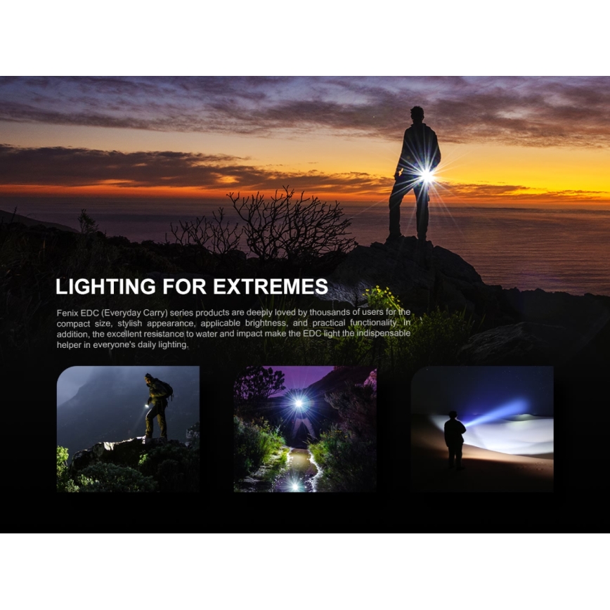 Fenix E05RBLC - LED Nabíjecí svítilna LED/USB IP68 400 lm 30 h