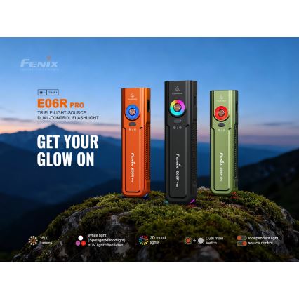 Fenix E06RPROEUBLC- LED Stmívatelná nabíjecí svítilna LED/USB 1650 mAh IP66 1600 lm 111 h černá