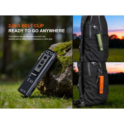 Fenix E06RPROEUBLC- LED Stmívatelná nabíjecí svítilna LED/USB 1650 mAh IP66 1600 lm 111 h černá