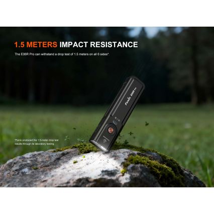 Fenix E06RPROEUBLC- LED Stmívatelná nabíjecí svítilna LED/USB 1650 mAh IP66 1600 lm 111 h černá
