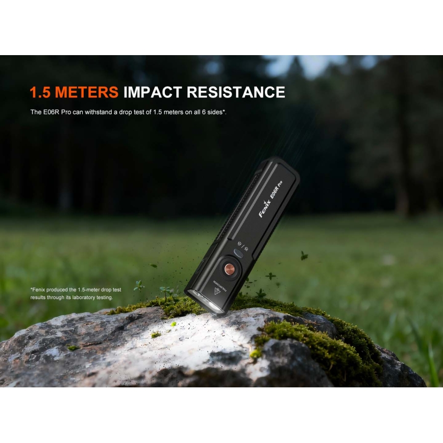 Fenix E06RPROEUBLC- LED Stmívatelná nabíjecí svítilna LED/USB 1650 mAh IP66 1600 lm 111 h černá