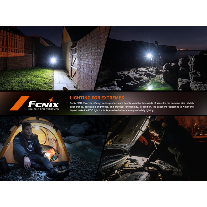 Fenix E06RTKS - LED Stmívatelná nabíjecí svítilna UV LED/USB IP66 700 lm 60 h 750 mAh tyrkysová