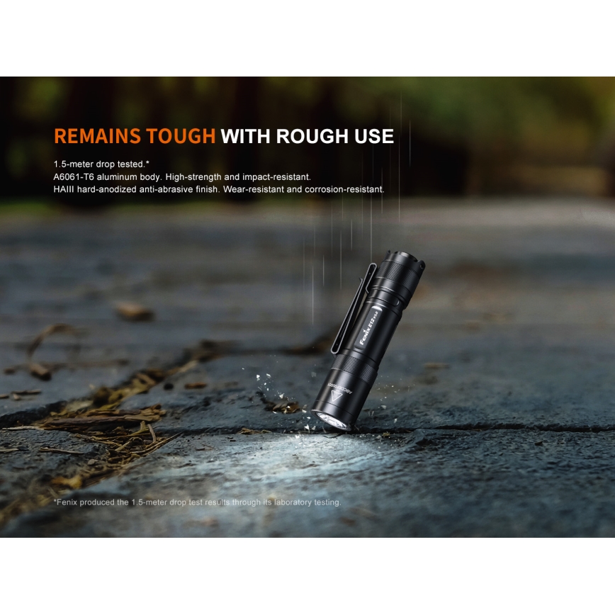 Fenix E12V30 - LED Stmívatelná nabíjecí svítilna LED/1xAA 2000 mAh IP68 200 lm 100 h černá