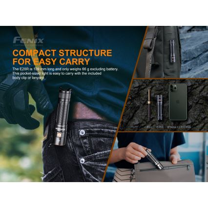 Fenix E28R - LED Nabíjecí svítilna LED/2xCR123A IP68 1500 lm 73 h