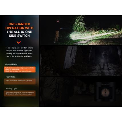 Fenix E28RV20 - LED Stmívatelná nabíjecí svítilna LED/USB/2xCR123A IP68 1700 lm 260 h 3400 mAh