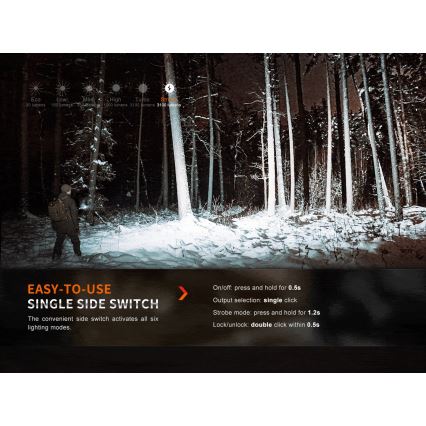 Fenix E35RSETAODS - LED Stmívatelná nabíjecí svítilna LED/USB IP68 3100 lm 69 h 5000 mAh + difuzér 26,5mm