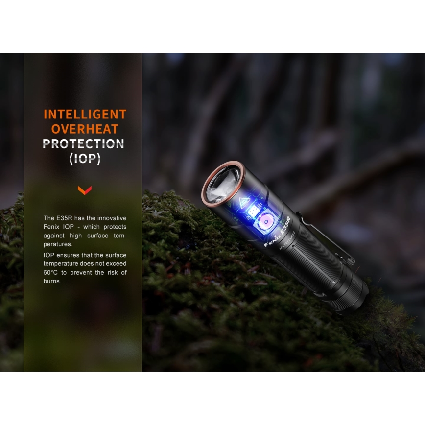 Fenix E35RSETAODS - LED Stmívatelná nabíjecí svítilna LED/USB IP68 3100 lm 69 h 5000 mAh + difuzér 26,5mm