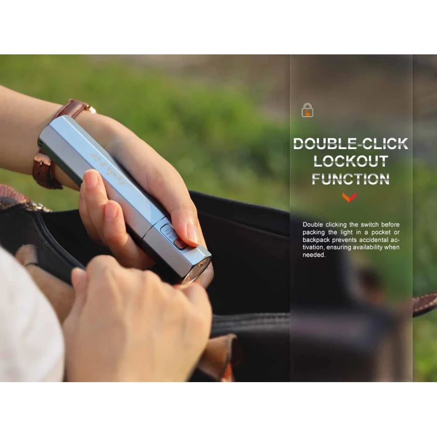 Fenix ECPBLUE - LED Nabíjecí svítilna s powerbankou USB IP68 1600 lm 504 h 5000 mAh modrá