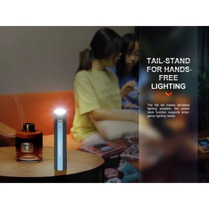 Fenix ECPBLUE - LED Nabíjecí svítilna s powerbankou USB IP68 1600 lm 504 h 5000 mAh modrá