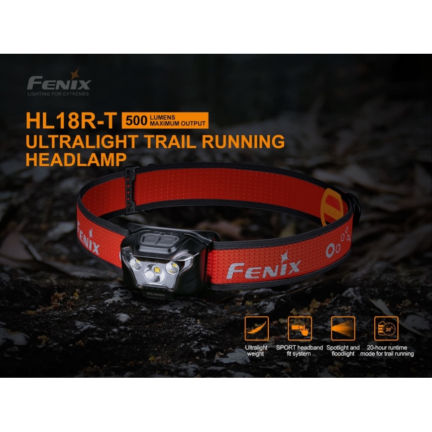 Fenix HL18RTRAIL - LED Nabíjecí čelovka LED/3xAAA IP66 500 lm 300 h
