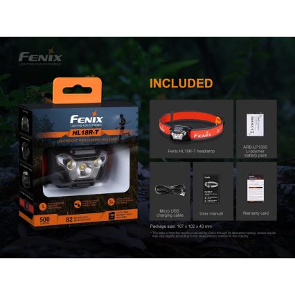 Fenix HL18RTRAIL - LED Nabíjecí čelovka LED/3xAAA IP66 500 lm 300 h