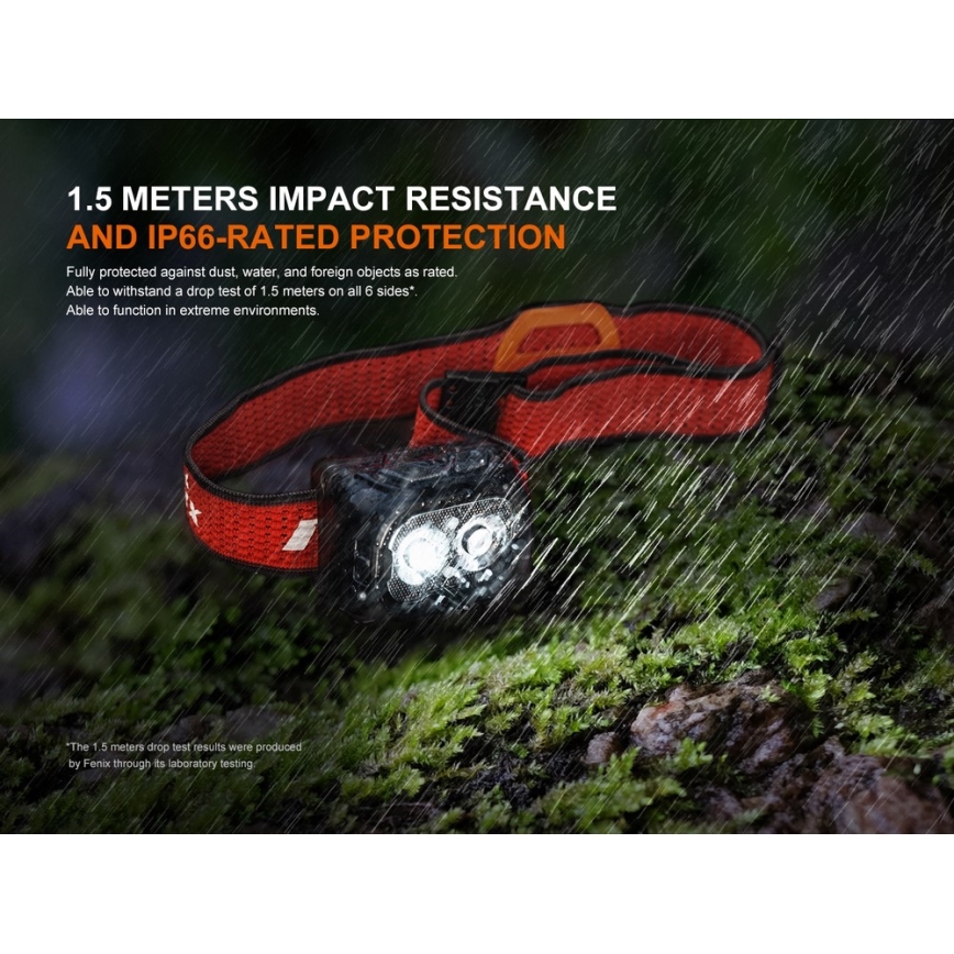 Fenix HL18RTV20WHT - LED Stmívatelná nabíjecí čelovka LED/USB IP66 800 lm 160 h bílá/černá