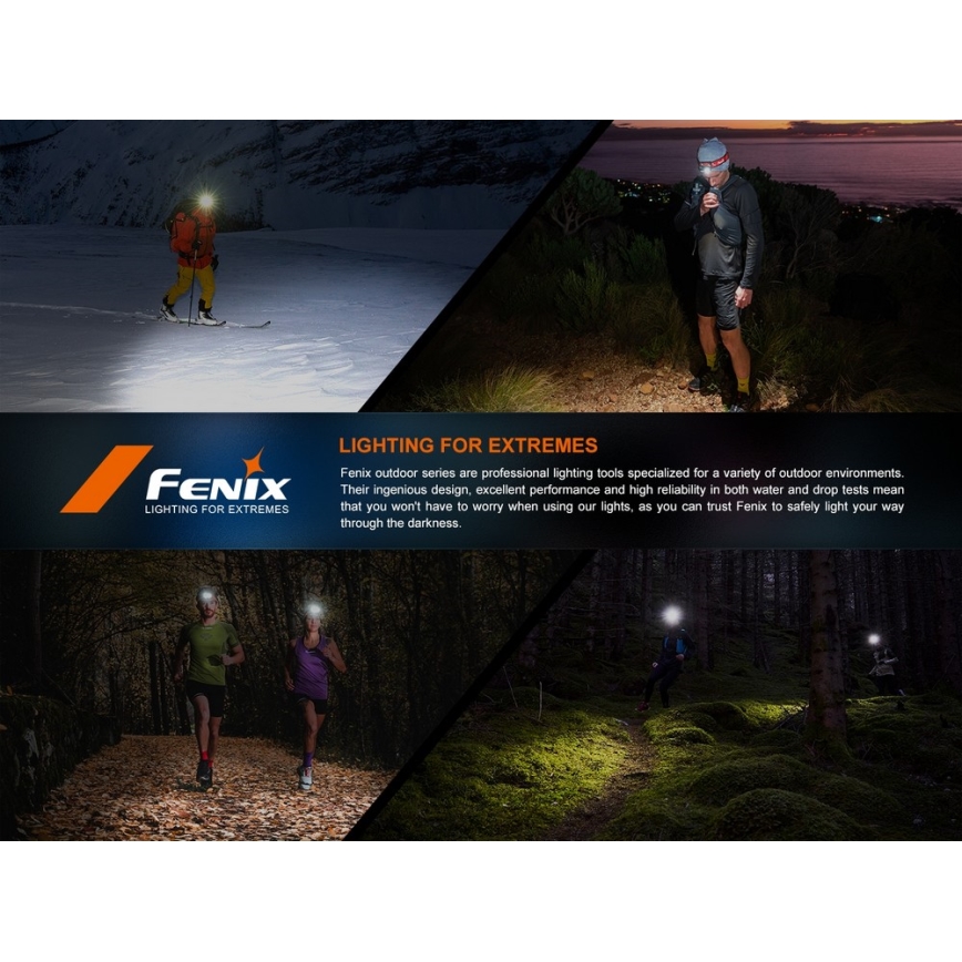 Fenix HL18RTV20WHT - LED Stmívatelná nabíjecí čelovka LED/USB IP66 800 lm 160 h bílá/černá