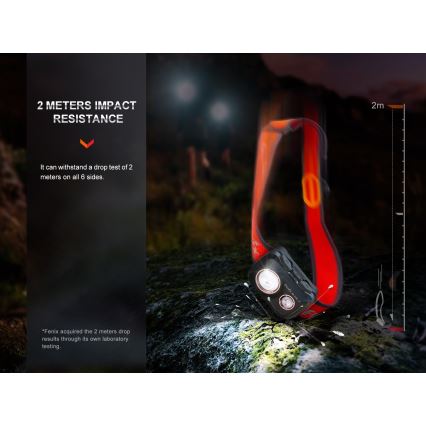 Fenix HL32RTRED - LED Nabíjecí čelovka LED/USB/3xAAA IP66 800 lm 300 h červená/oranžová