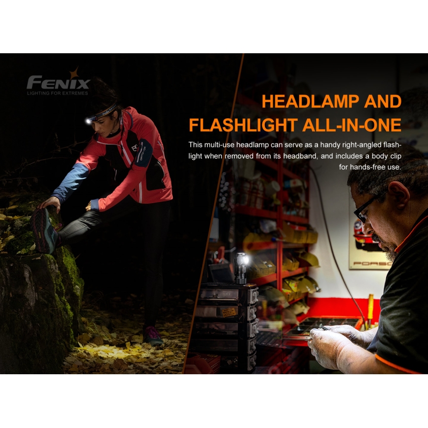 Fenix HM51RV20 - LED Nabíjecí čelovka 3xLED/1xCR123A/USB IP68 700 lm 120 h 700 m