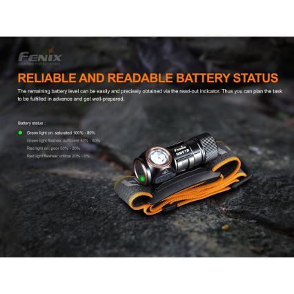 Fenix HM51RV20 - LED Nabíjecí čelovka 3xLED/1xCR123A/USB IP68 700 lm 120 h 700 m
