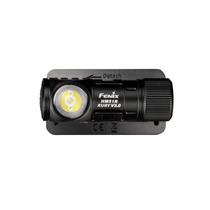 Fenix HM51RV3ABL - LED Stmívatelná nabíjecí čelovka LED/USB/1xCR123A 950 mAh IP68 860 lm 125 h černá