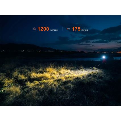 Fenix HM55RNBL - LED Stmívatelná nabíjecí čelovka LED/USB/1xCR123A 1600 mAh IP68 1200 lm 141,2 h fialová