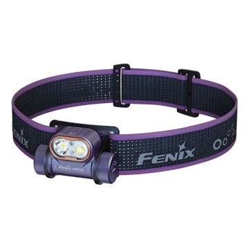 Fenix HM55RPRP - LED Stmívatelná nabíjecí čelovka LED/USB/1xCR123A 1600 mAh IP68 1200 lm 141,2 h fialová/černá