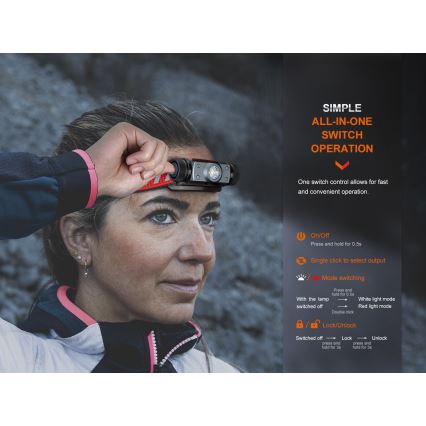 Fenix HM62TMGM - LED Stmívatelná nabíjecí čelovka LED/USB IP68 1200 lm 280 h 3400 mAh
