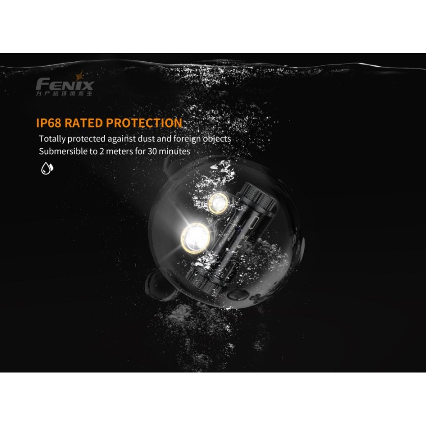 Fenix HM65R - LED Nabíjecí čelovka 2xLED/2xCR123A IP68 1400 lm 300 h