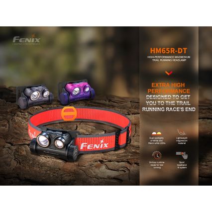 Fenix HM65RDTBLC - LED Nabíjecí čelovka LED/USB IP68 1500 lm 300 h černá/oranžová