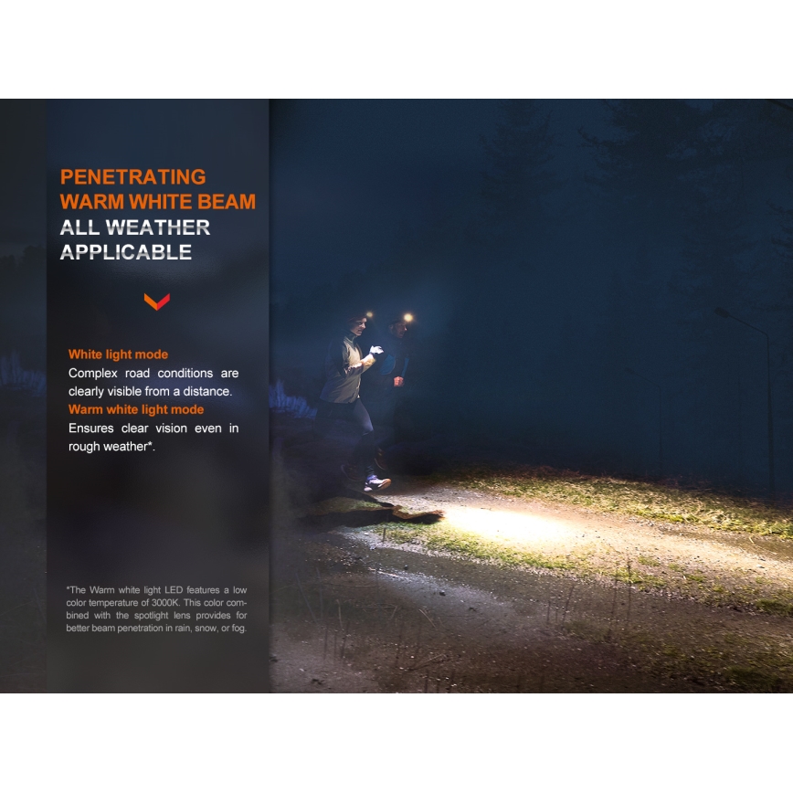 Fenix HM65RDTBLC - LED Nabíjecí čelovka LED/USB IP68 1500 lm 300 h černá/oranžová