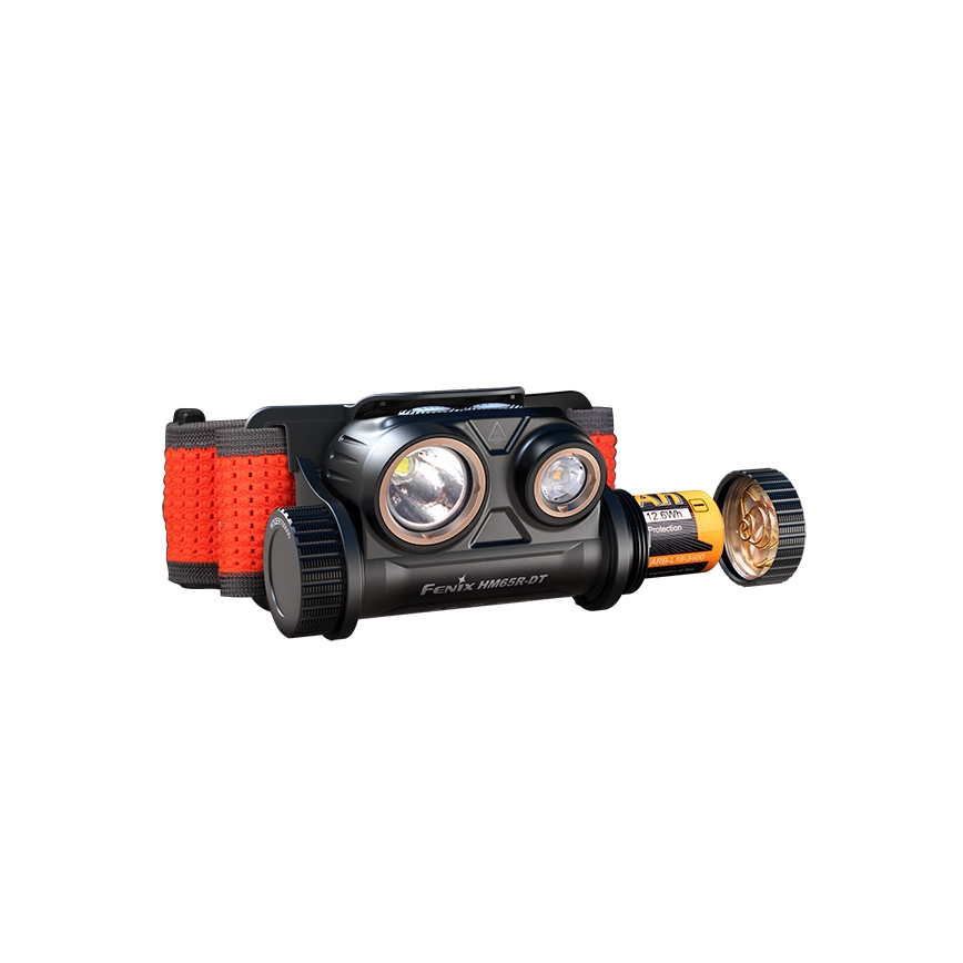Fenix HM65RDTBLC - LED Nabíjecí čelovka LED/USB IP68 1500 lm 300 h černá/oranžová