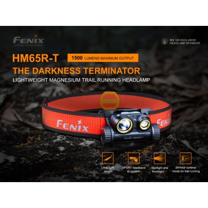 Fenix HM65RTRAIL - LED Nabíjecí čelovka 2xLED/2xCR123A IP68 1500 lm 300 h