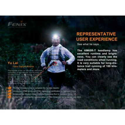 Fenix HM65RTRAIL - LED Nabíjecí čelovka 2xLED/2xCR123A IP68 1500 lm 300 h