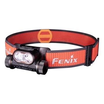 Fenix HM65RTV20BLC- LED Stmívatelná nabíjecí čelovka LED/USB/2xCR123A IP68 3400 mAh černá/oranžová