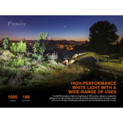 Fenix HM70R - LED Nabíjecí čelovka 4xLED/1x21700 IP68 1600 lm 800 h 5000 mAh