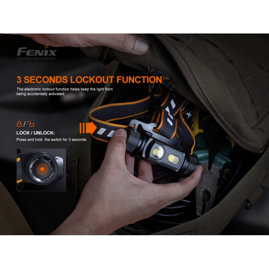 Fenix HM70R - LED Nabíjecí čelovka 4xLED/1x21700 IP68 1600 lm 800 h 5000 mAh