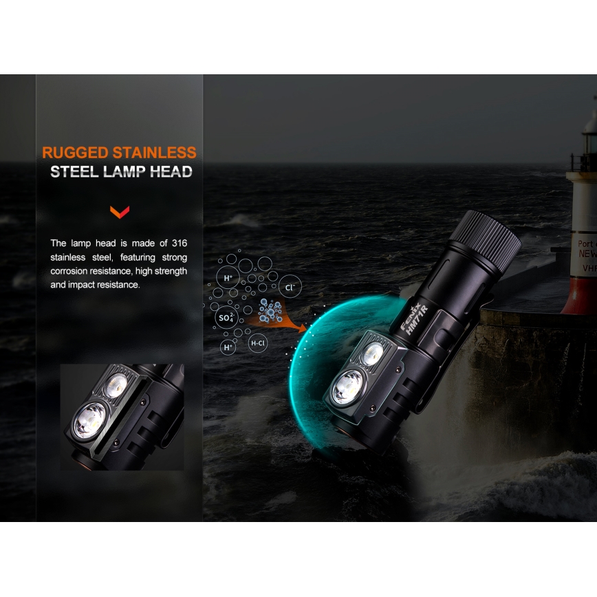 Fenix HM71R - LED Nabíjecí čelovka LED/USB IP68 2700 lm 400 h 5000 mAh