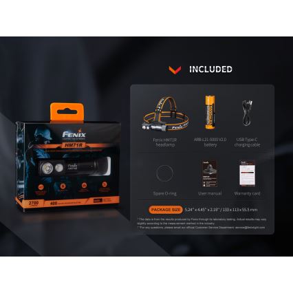 Fenix HM71R - LED Nabíjecí čelovka LED/USB IP68 2700 lm 400 h 5000 mAh
