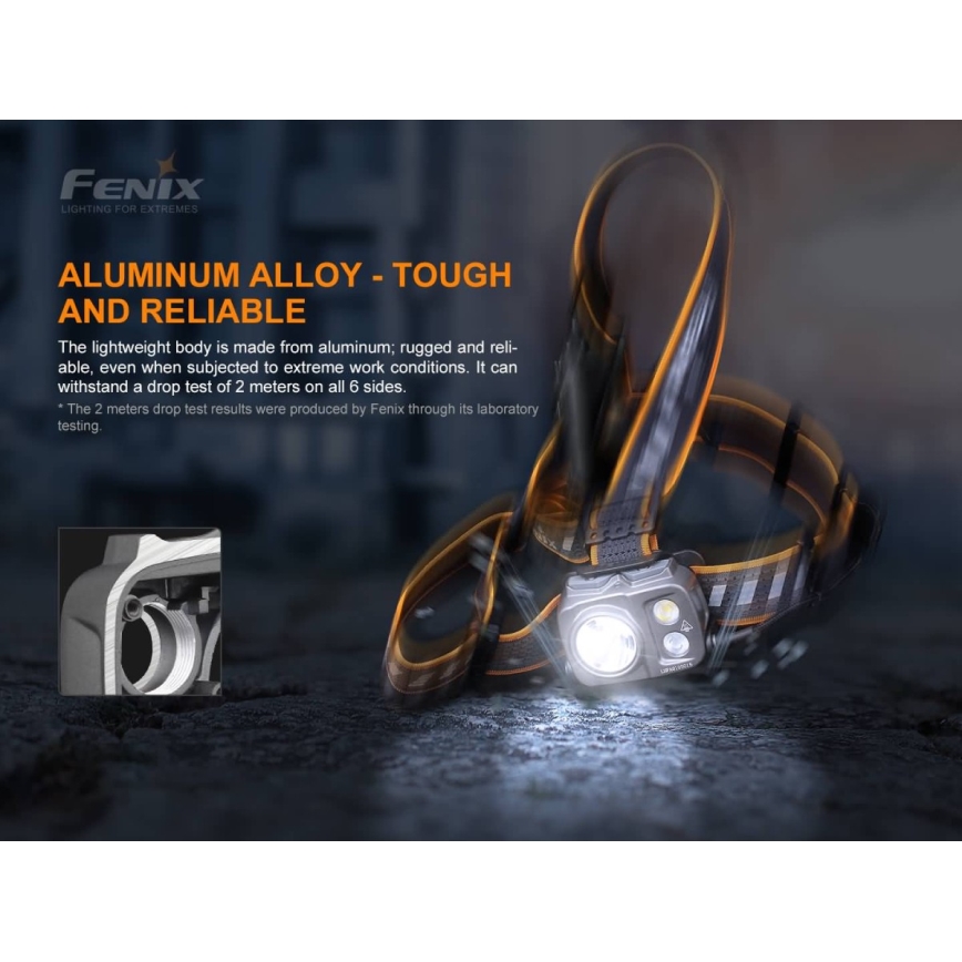 Fenix HP25RV20 - LED Stmívatelná nabíjecí čelovka 3xLED/1x21700 IP66 1600 lm 800 h