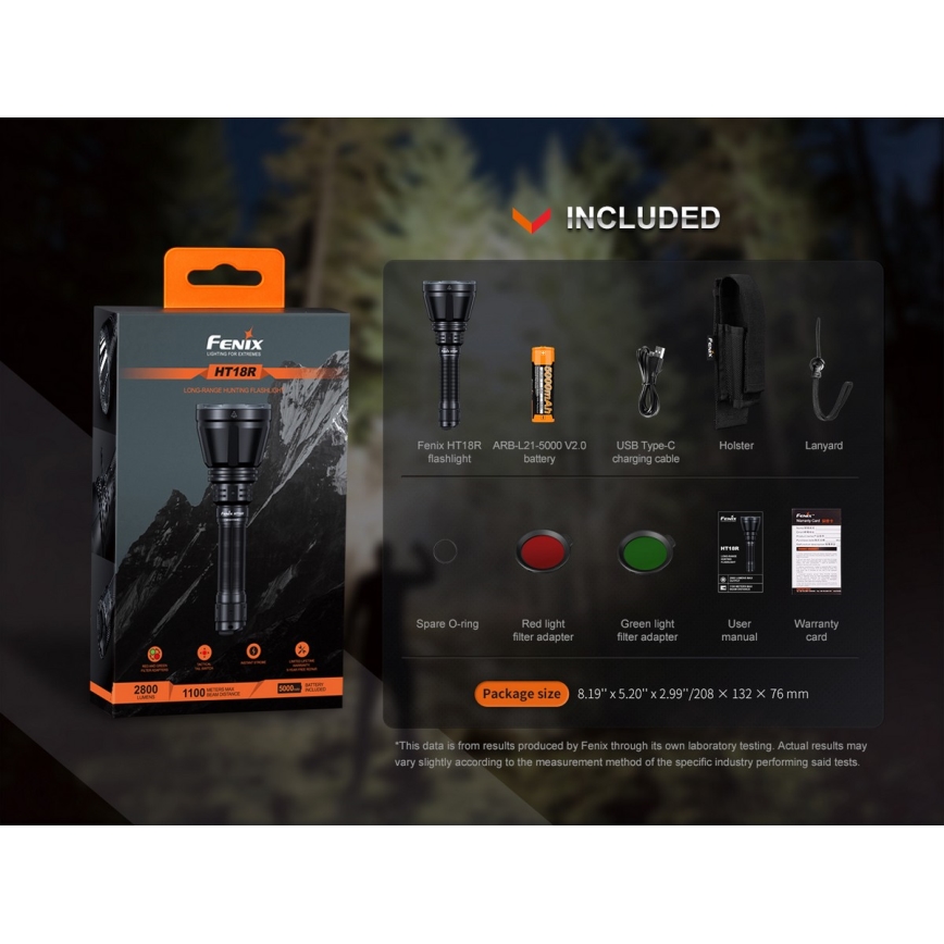 Fenix HT18R - LED Stmívatelná nabíjecí svítilna LED/1x21700 IP68 2800 lm 42 h 5000 mAh