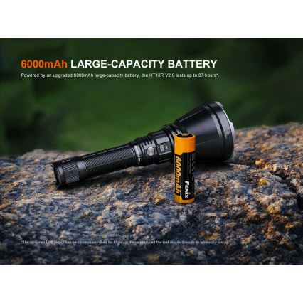 Fenix HT18RV20 - LED Stmívatelná nabíjecí svítilna LED/USB 6000 mAh IP68 3700 lm 87 h černá