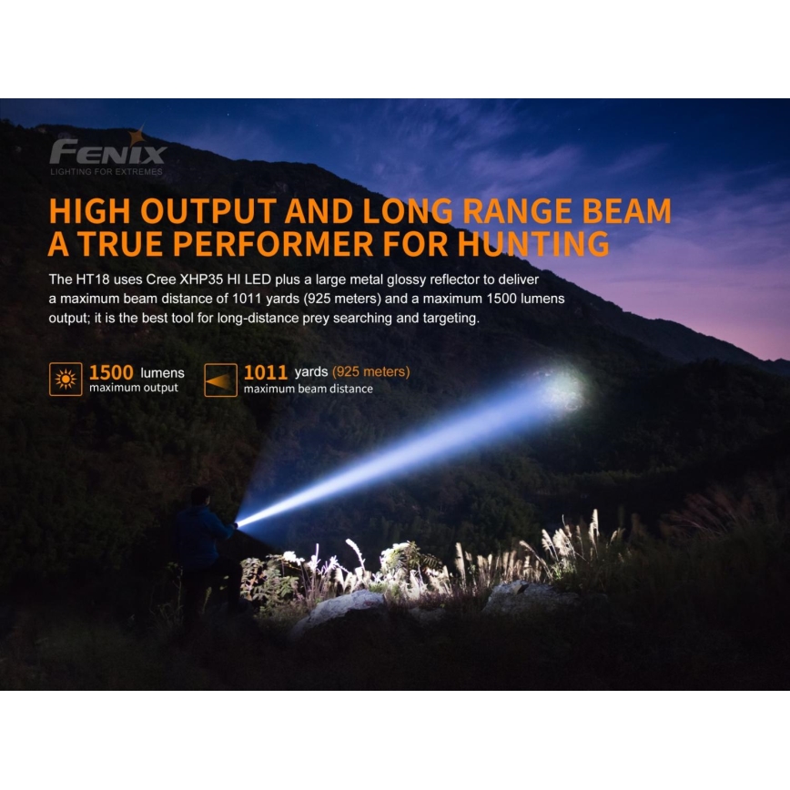 Fenix HT18SFT40 - LED Stmívatelná nabíjecí svítilna LED/1x21700 IP68 1500 lm 61 h