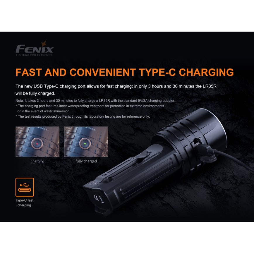 Fenix LR35R - LED Nabíjecí svítilna 6xLED/2x21700 4000 mAh IP68 10000 lm 80 h