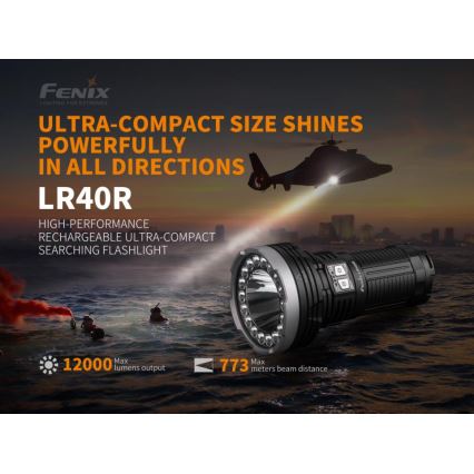 Fenix LR40R - LED Nabíjecí svítilna 19xLED/USB IP68 12000 lm 92 h