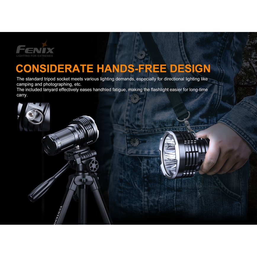 Fenix LR50R - LED Nabíjecí svítilna 4xLED/USB IP68 12000 lm 58 h