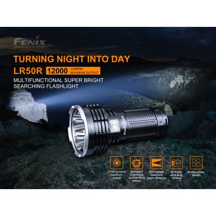 Fenix LR50R - LED Nabíjecí svítilna 4xLED/USB IP68 12000 lm 58 h