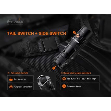 Fenix PD25R - LED Nabíjecí svítilna LED/USB/1xCR123A IP68 800 lm 70 h 700 mAh
