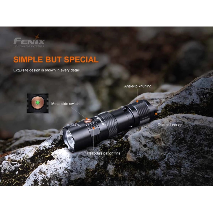 Fenix PD25R - LED Nabíjecí svítilna LED/USB/1xCR123A IP68 800 lm 70 h 700 mAh