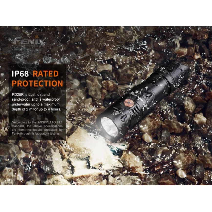 Fenix PD25R - LED Nabíjecí svítilna LED/USB/1xCR123A IP68 800 lm 70 h 700 mAh