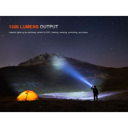 Fenix PD26RACE - LED Stmívatelná nabíjecí svítilna LED/USB 1600 mAh IP68 1300 lm 556 h černá