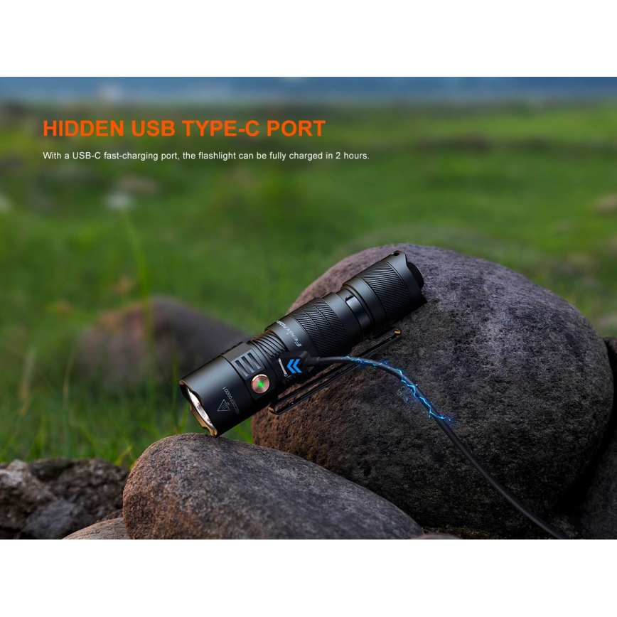 Fenix PD26RACE - LED Stmívatelná nabíjecí svítilna LED/USB 1600 mAh IP68 1300 lm 556 h černá