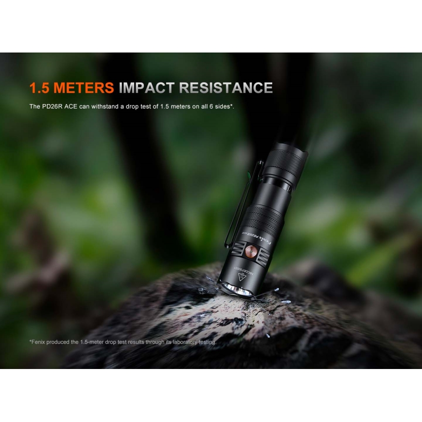 Fenix PD26RACE - LED Stmívatelná nabíjecí svítilna LED/USB 1600 mAh IP68 1300 lm 556 h černá